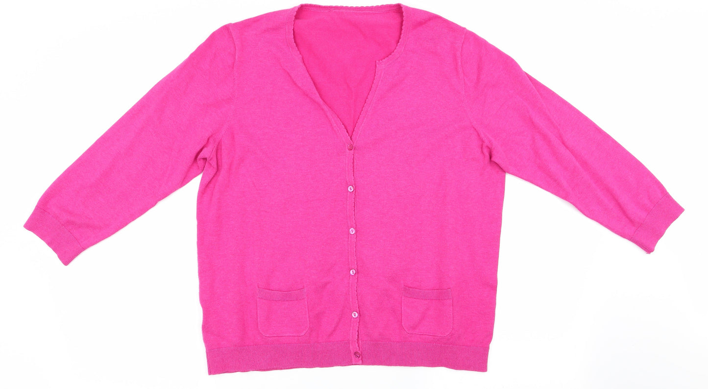 Womens UK Size  Preworn Pink Cardigan Jumper