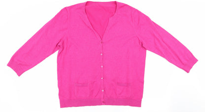 Womens UK Size  Preworn Pink Cardigan Jumper