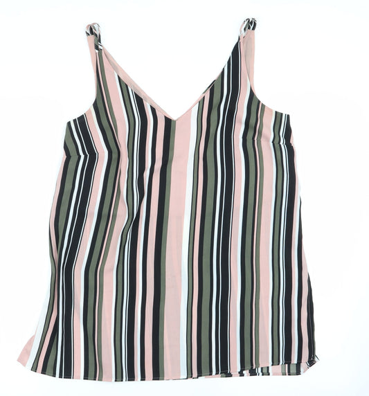 Papaya Womens Pink Striped  Tunic Blouse Size 10