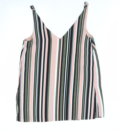 Papaya Womens Pink Striped  Tunic Blouse Size 10