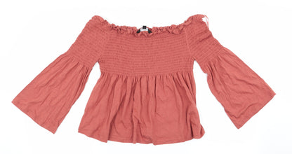 Womens UK Size 14 New Look Brown Basic Blouse