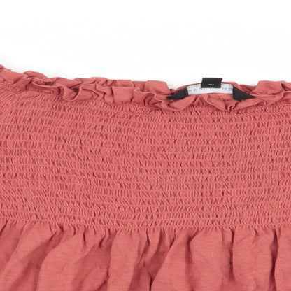 Womens UK Size 14 New Look Brown Basic Blouse