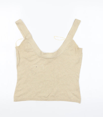 Womens UK Size 14 POMODORO Gold Basic Tank