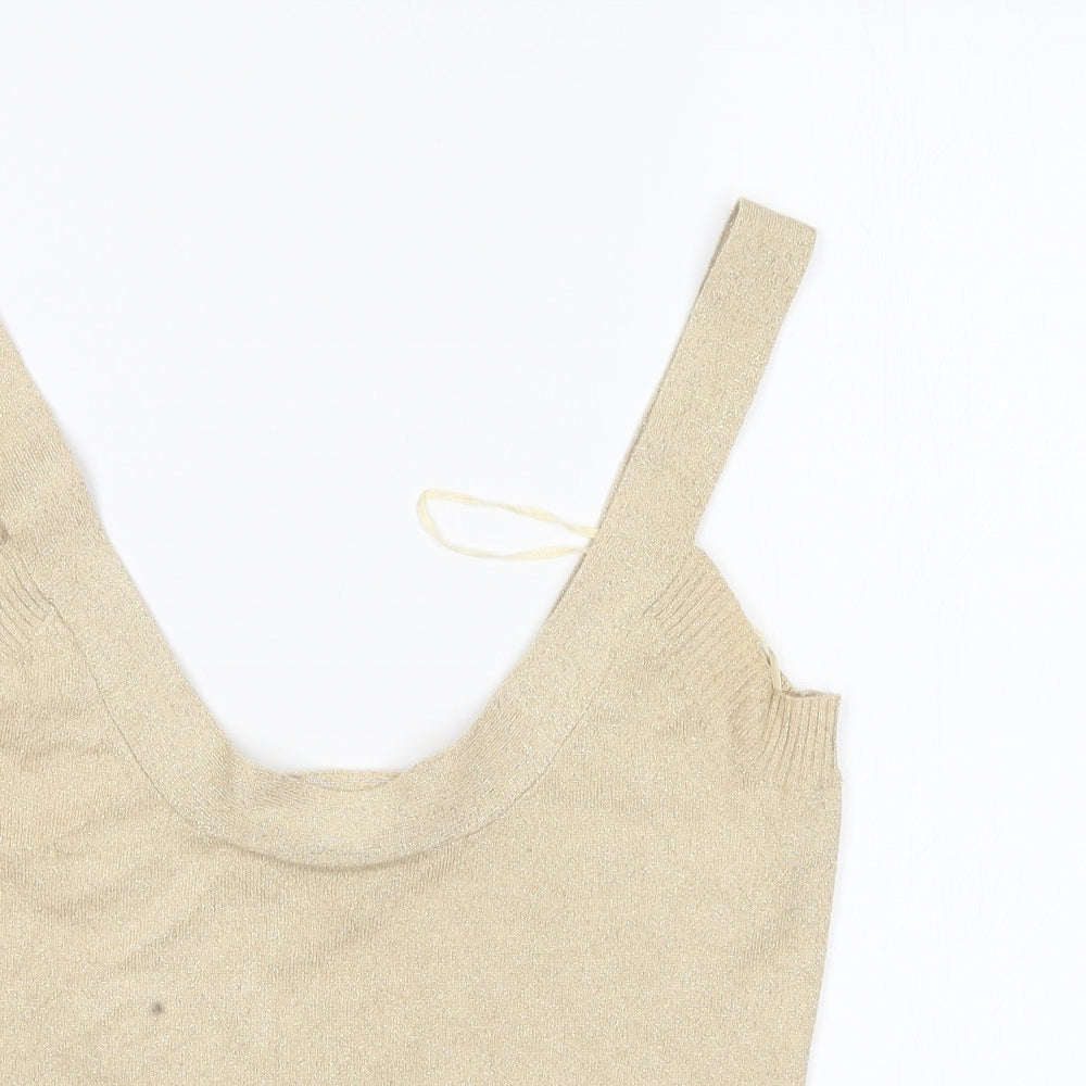Womens UK Size 14 POMODORO Gold Basic Tank