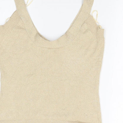 Womens UK Size 14 POMODORO Gold Basic Tank