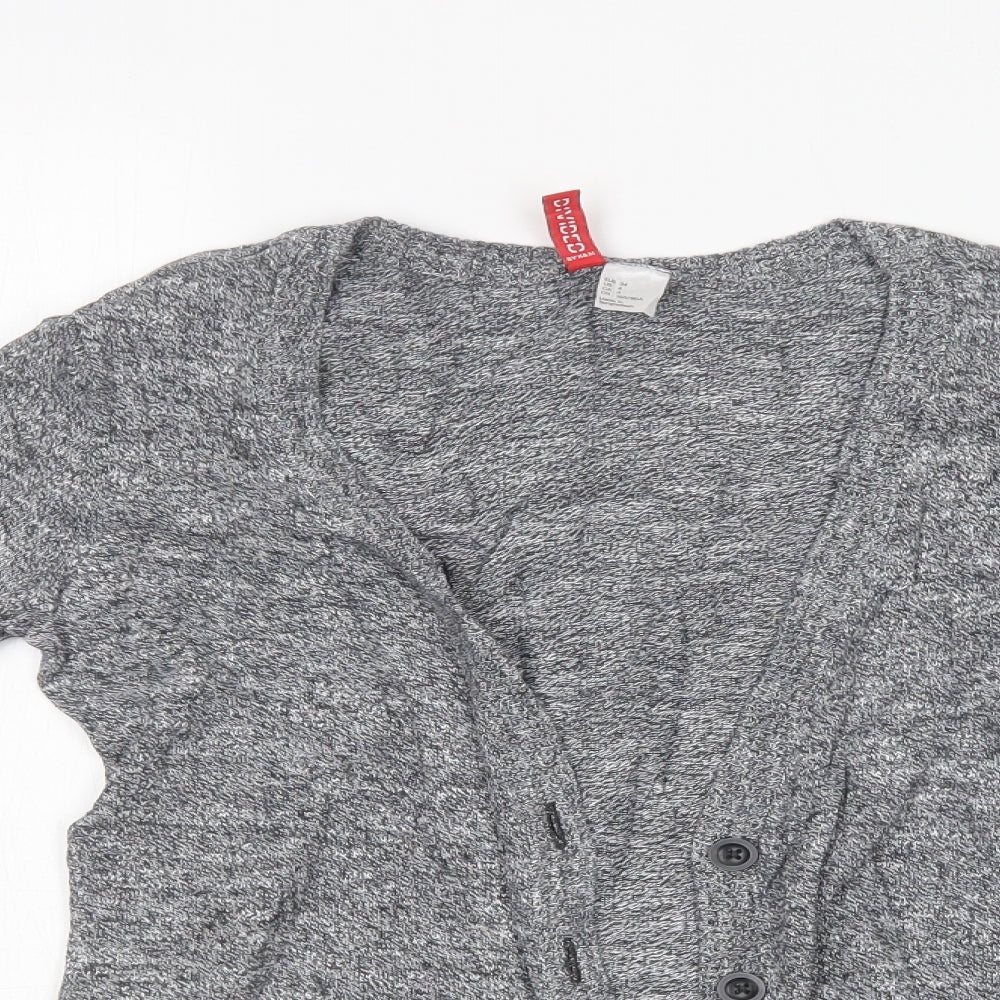 Womens UK Size 8 H&M Grey Cardigan Jumper