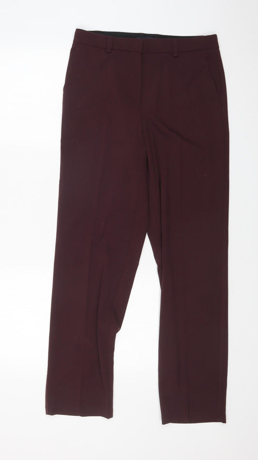 Womens UK Size 10 M&S Regular Fit Dress Pants Red Trousers
