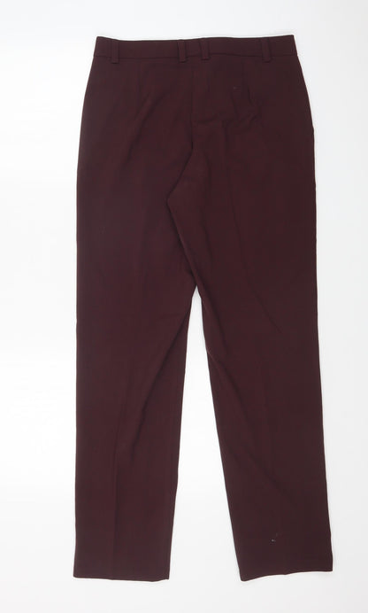Womens UK Size 10 M&S Regular Fit Dress Pants Red Trousers