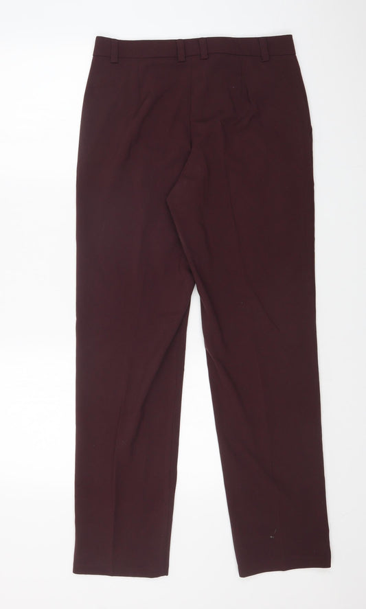 Womens UK Size 10 M&S Regular Fit Dress Pants Red Trousers