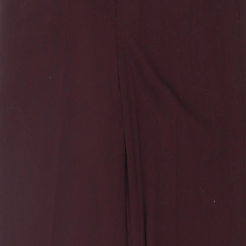 Womens UK Size 10 M&S Regular Fit Dress Pants Red Trousers