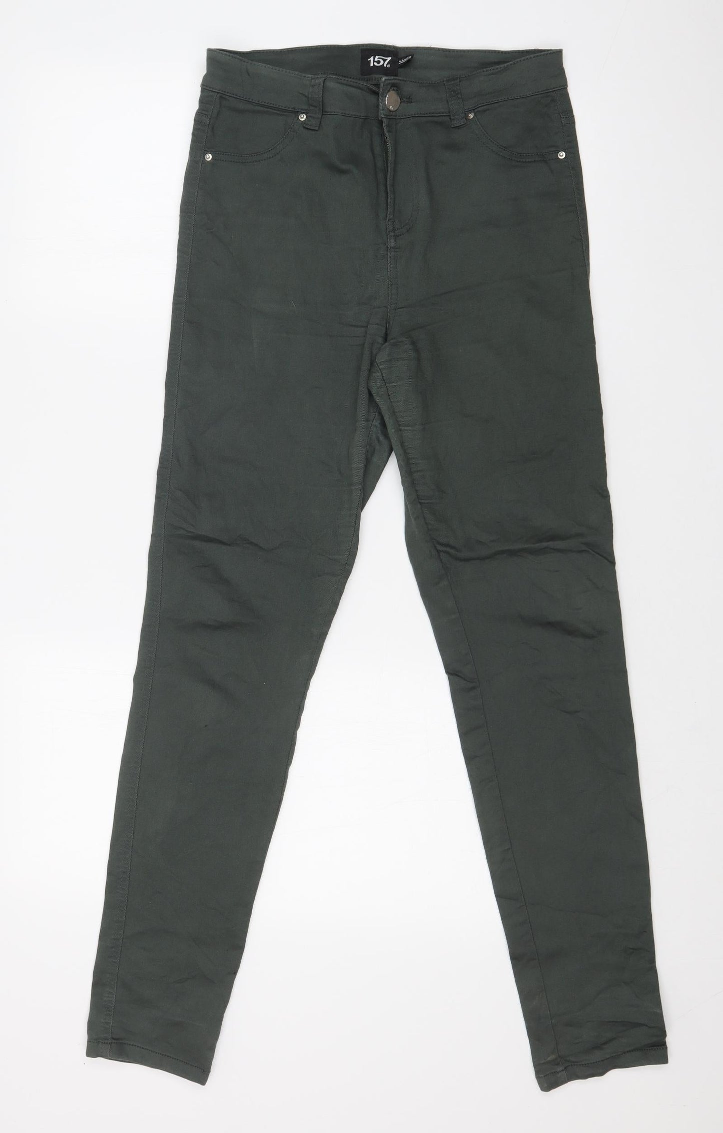 157 Womens Green   Skinny Jeans Size M L29 in