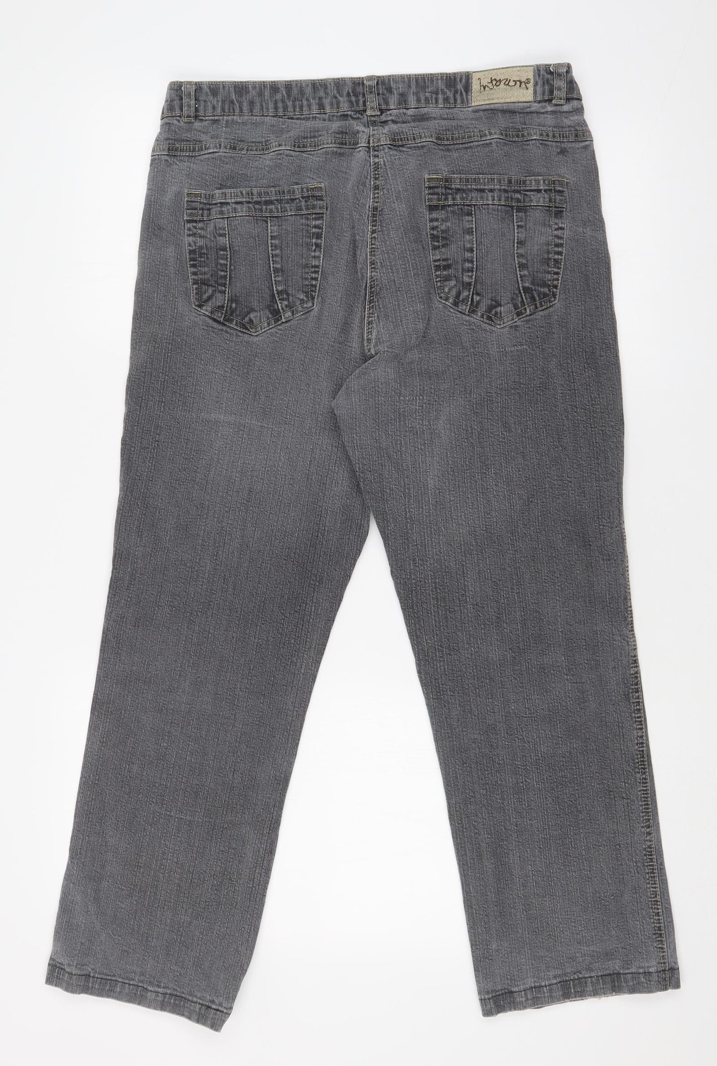 IN TOWN Womens Grey   Straight Jeans Size 32 in L24 in