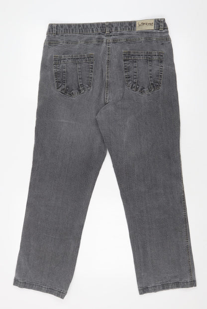 IN TOWN Womens Grey   Straight Jeans Size 32 in L24 in