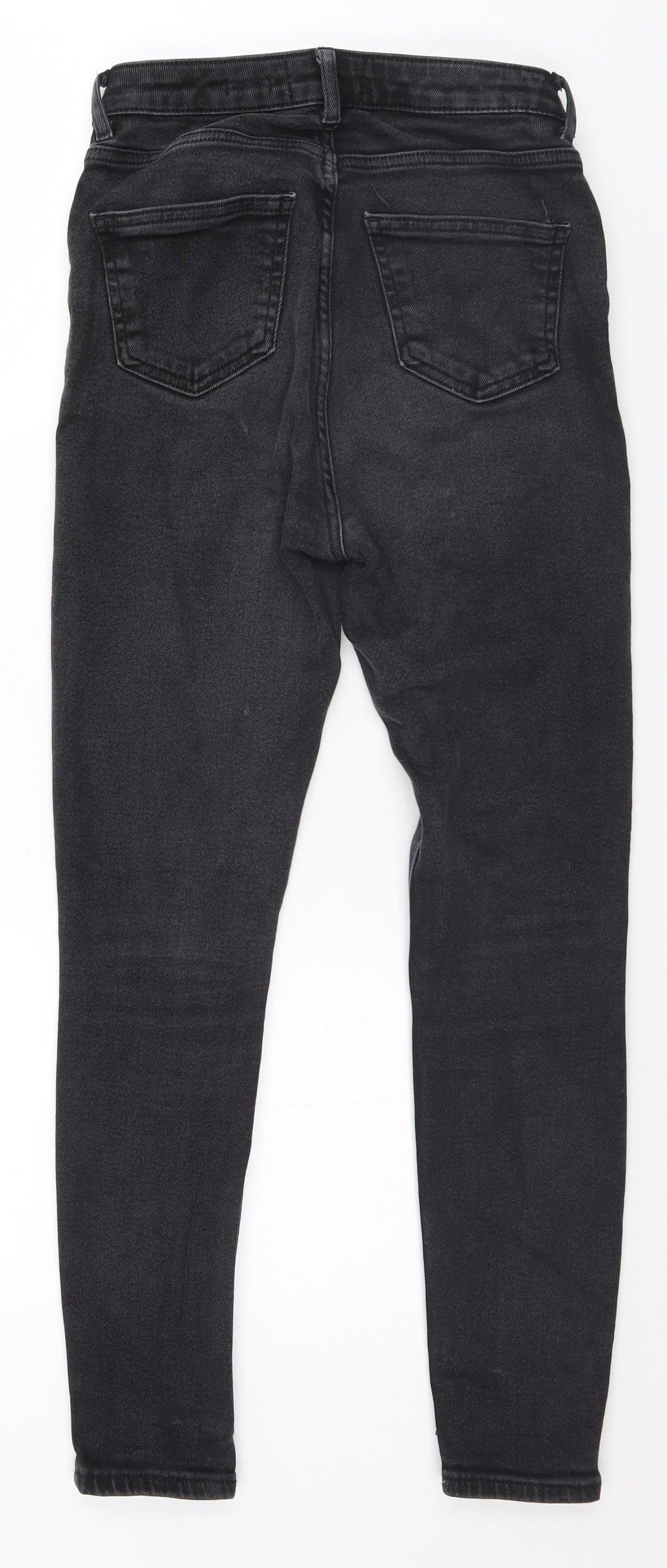 Womens UK Size 8 Disco Regular Fit Straight Black Jeans