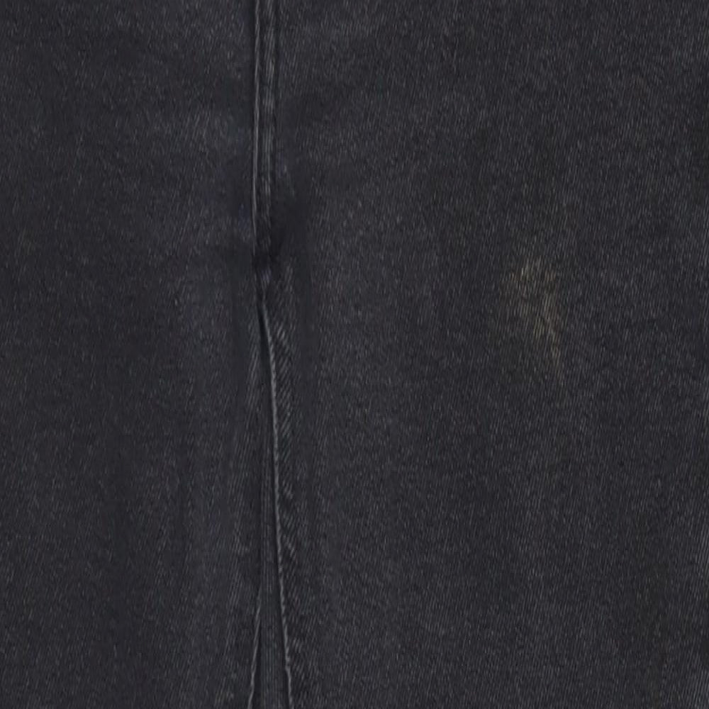 Womens UK Size 8 Disco Regular Fit Straight Black Jeans
