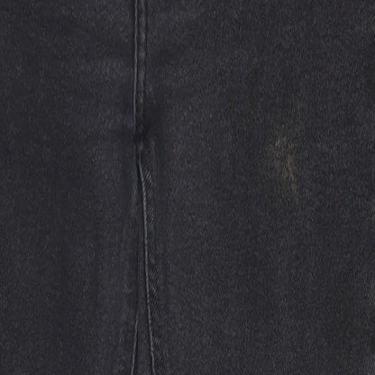 Womens UK Size 8 Disco Regular Fit Straight Black Jeans