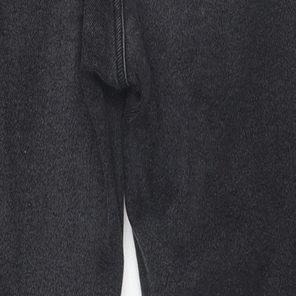 Womens UK Size 8 Disco Regular Fit Straight Black Jeans