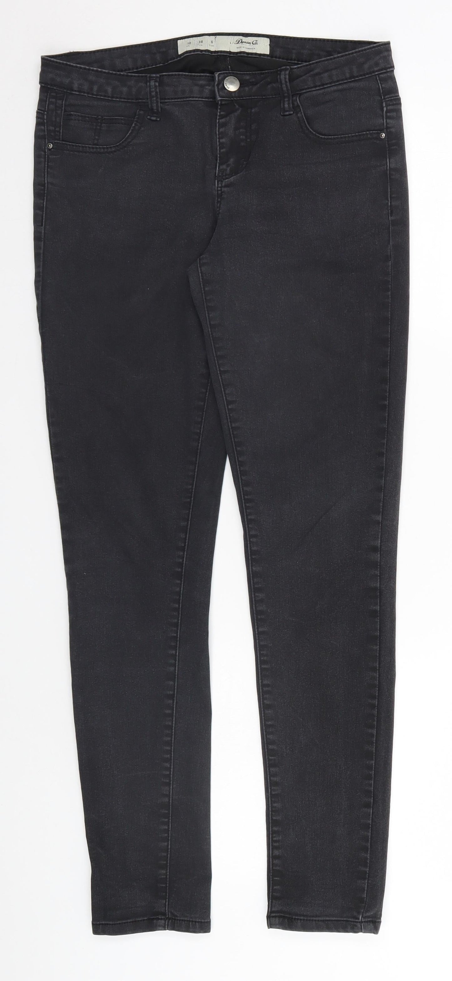Denim & Co. Womens Black   Straight Jeans Size 10 L28 in