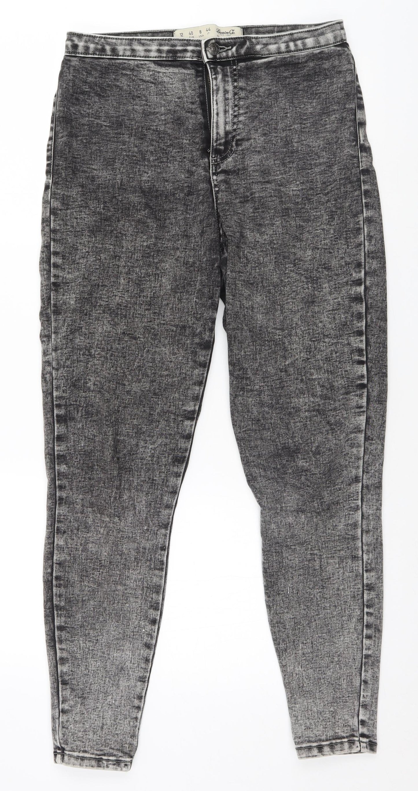 Denim & Co. Womens Grey   Straight Jeans Size 12 L28 in