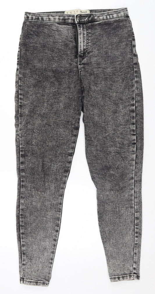 Denim & Co. Womens Grey   Straight Jeans Size 12 L28 in