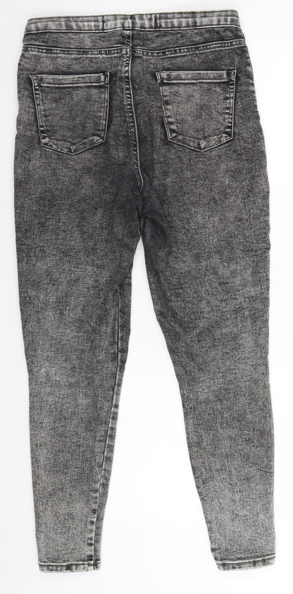 Denim & Co. Womens Grey   Straight Jeans Size 12 L28 in