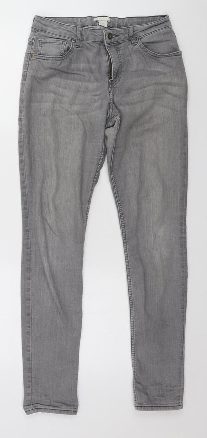 Womens UK Size 8 H&M Regular Fit Straight Grey Jeans