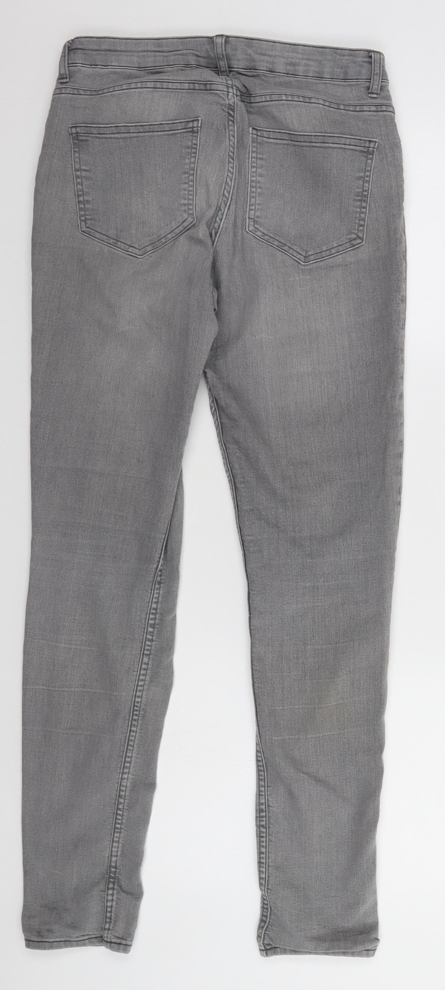 Womens UK Size 8 H&M Regular Fit Straight Grey Jeans