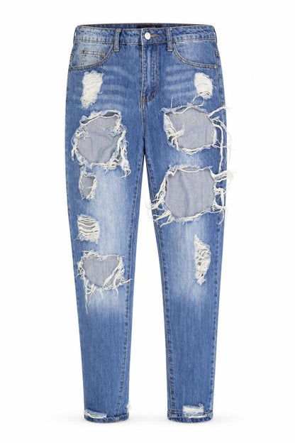 Womens UK Size 10 Missguided Regular Fit Straight Blue Jeans