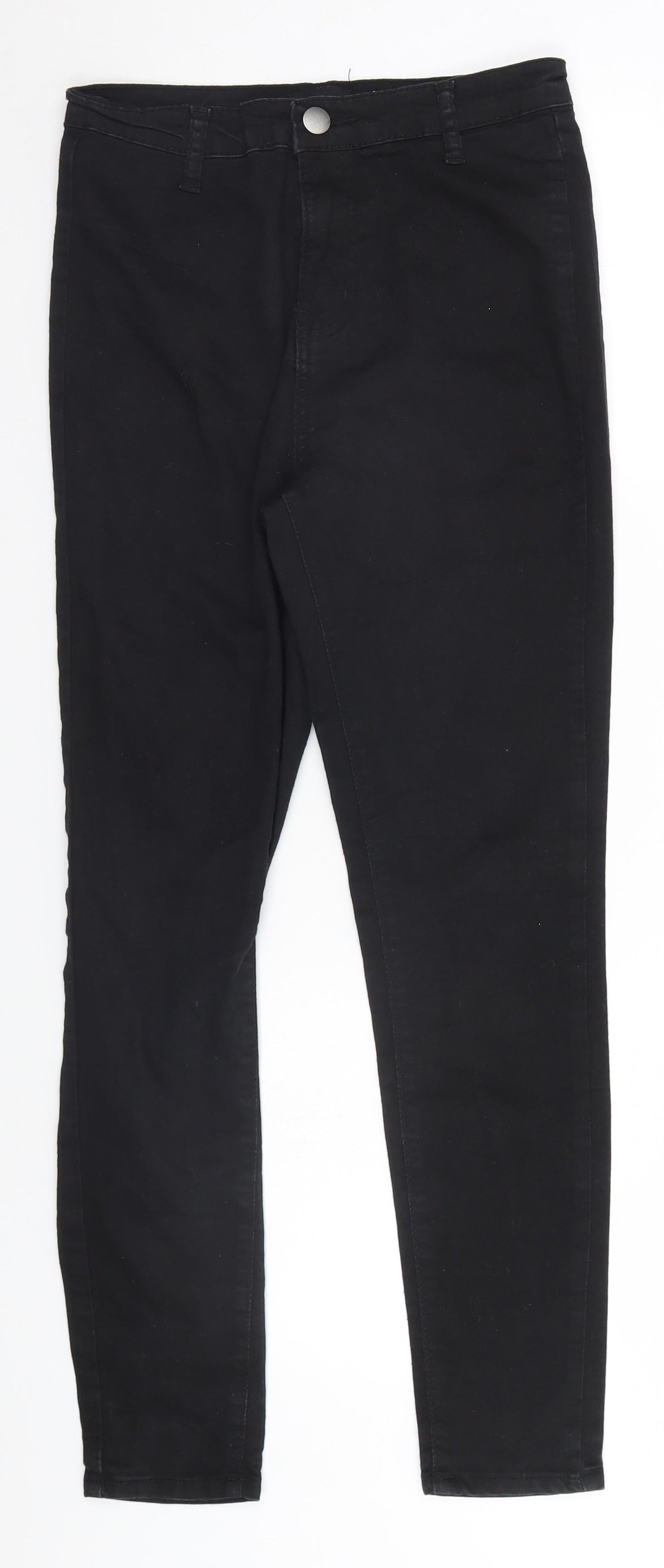 PRETTYLITTLETHING Womens Black   Straight Jeans Size 8 L26 in