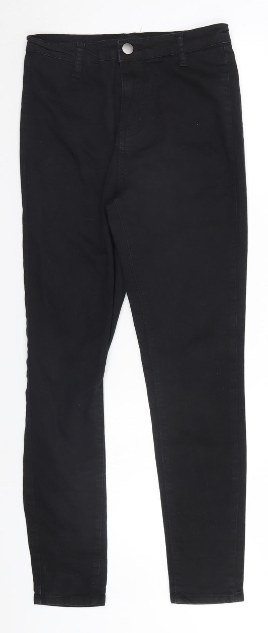 PRETTYLITTLETHING Womens Black   Straight Jeans Size 8 L26 in