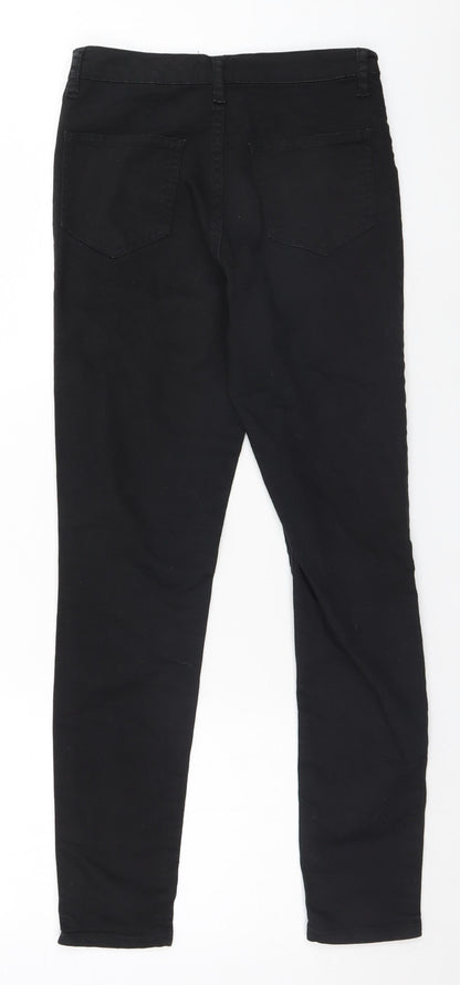 PRETTYLITTLETHING Womens Black   Straight Jeans Size 8 L26 in