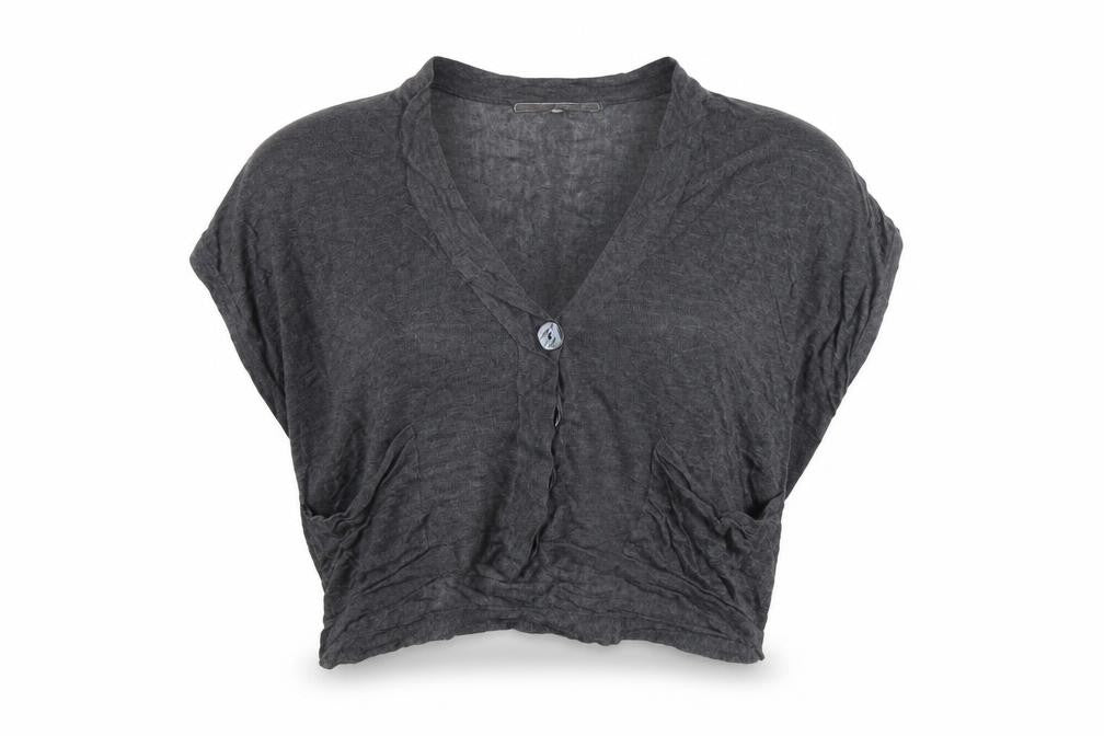 Womens UK Size 8 Preworn Grey Cardigan Jumper
