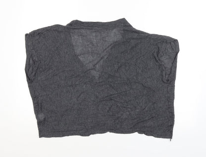 Womens UK Size 8 Preworn Grey Cardigan Jumper