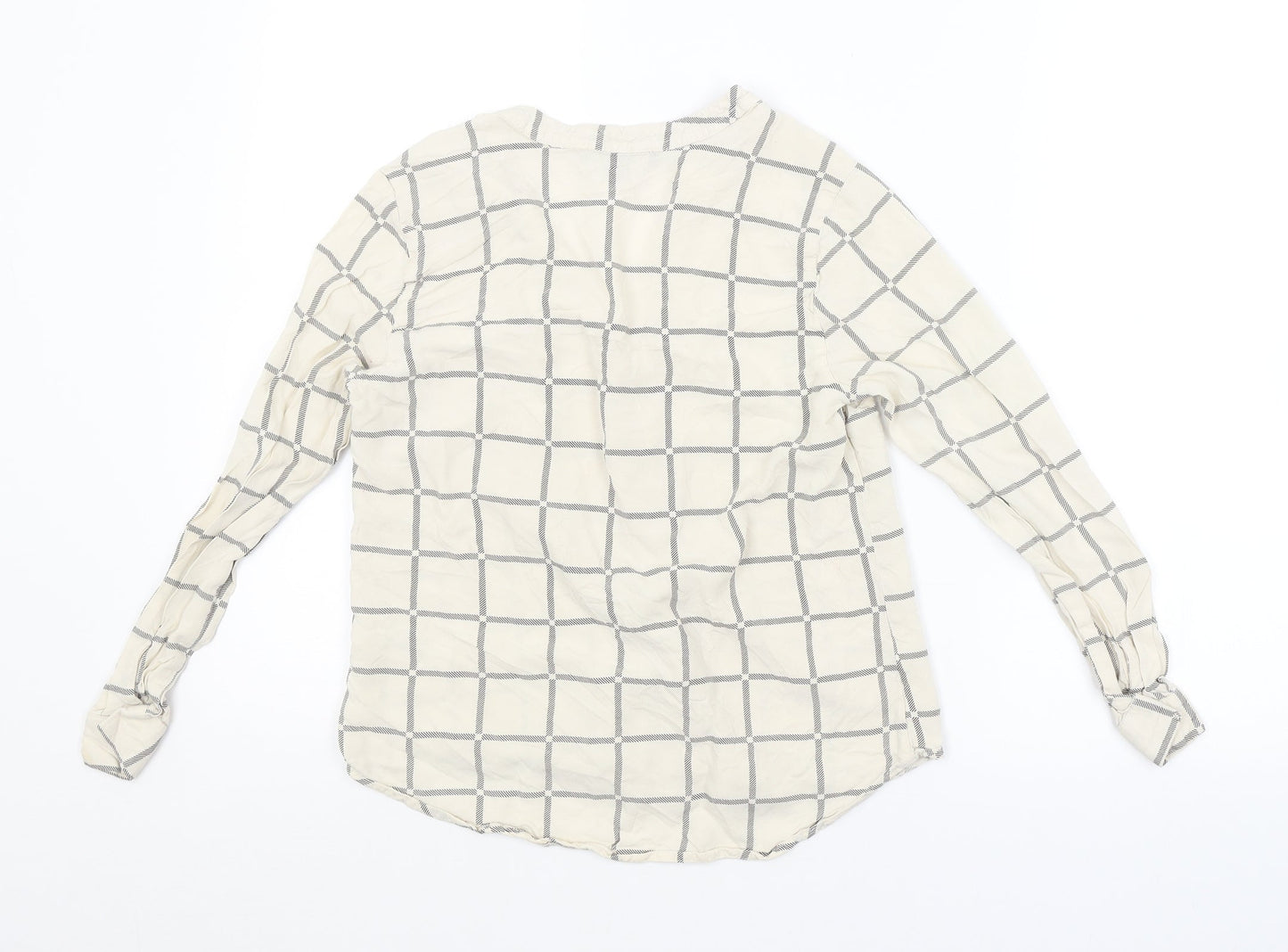 Primark Womens Beige Check  Basic Button-Up Size 8