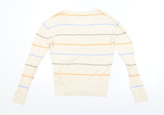 M&S Mens Beige Striped  Pullover Jumper Size S