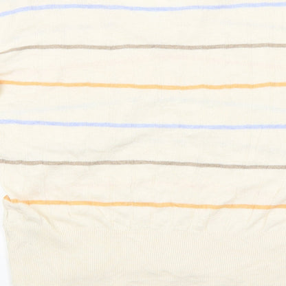 M&S Mens Beige Striped  Pullover Jumper Size S