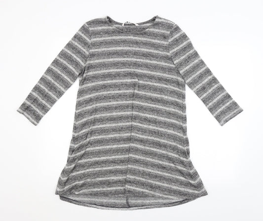 TU Womens Grey Striped  Pullover Jumper Size 12