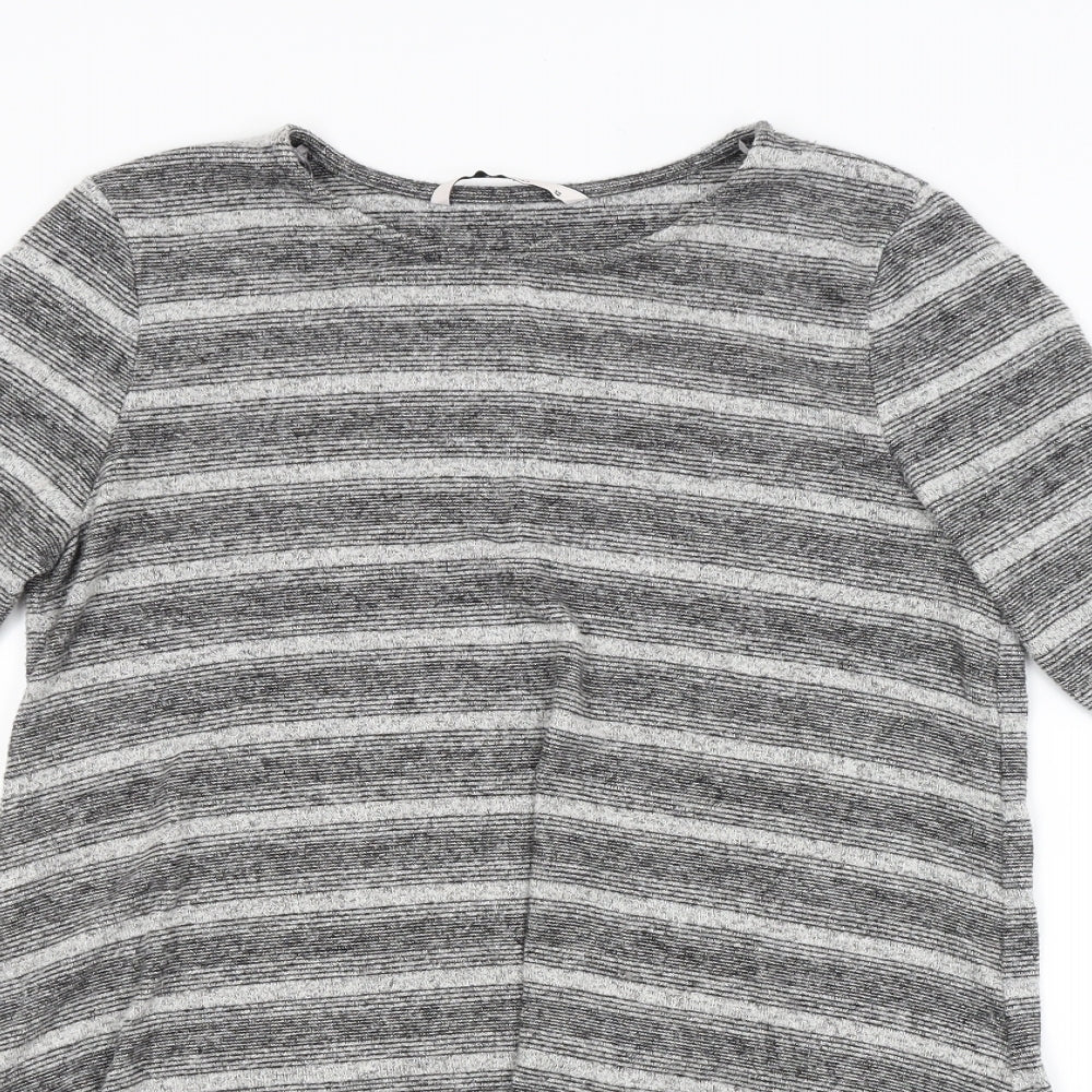 TU Womens Grey Striped  Pullover Jumper Size 12