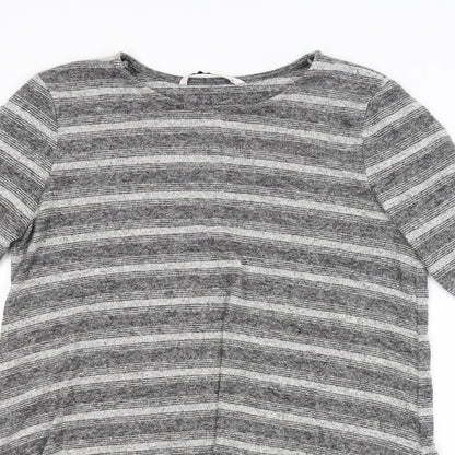 TU Womens Grey Striped  Pullover Jumper Size 12