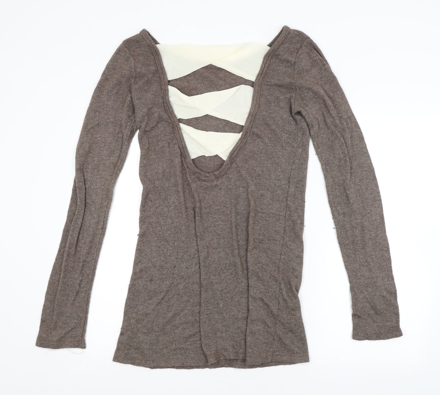 Womens UK Size M Preworn Brown Pullover Jumper