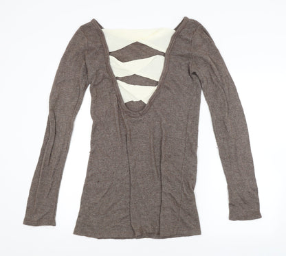 Womens UK Size M Preworn Brown Pullover Jumper