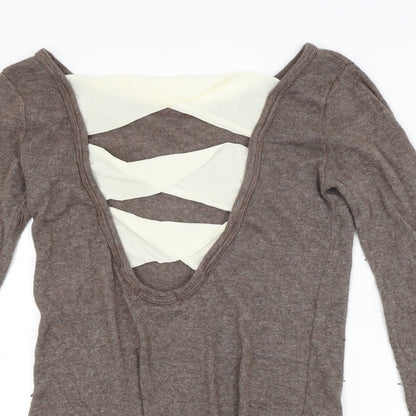 Womens UK Size M Preworn Brown Pullover Jumper