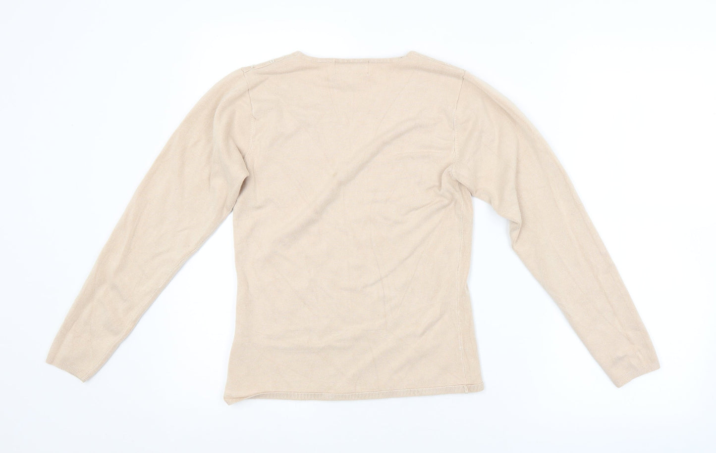 FRANK SAUL Womens Beige   Pullover Jumper Size S