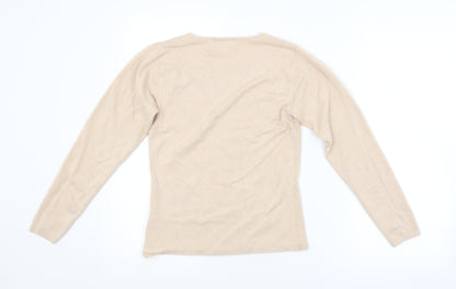 FRANK SAUL Womens Beige   Pullover Jumper Size S