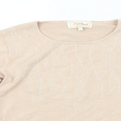 FRANK SAUL Womens Beige   Pullover Jumper Size S