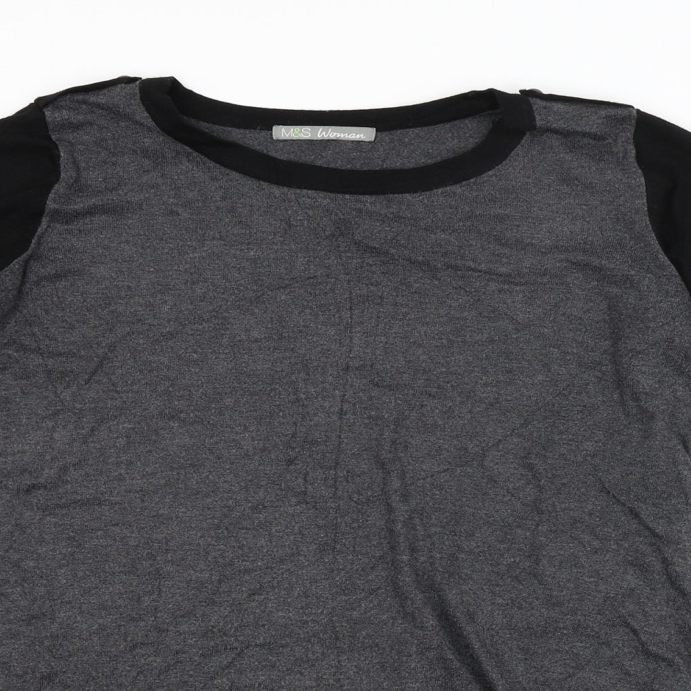 Womens UK Size 14 M&S Grey Pullover Jumper