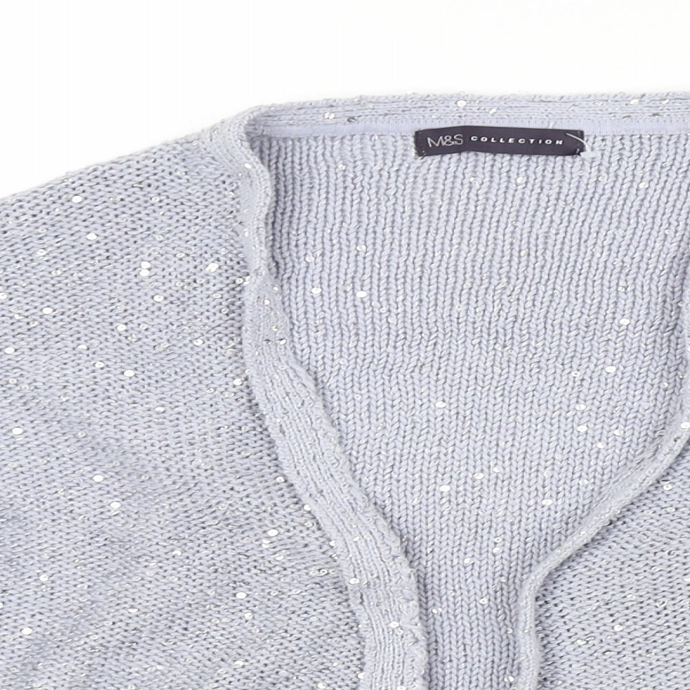 Womens UK Size 12 M&S Blue Cardigan Jumper
