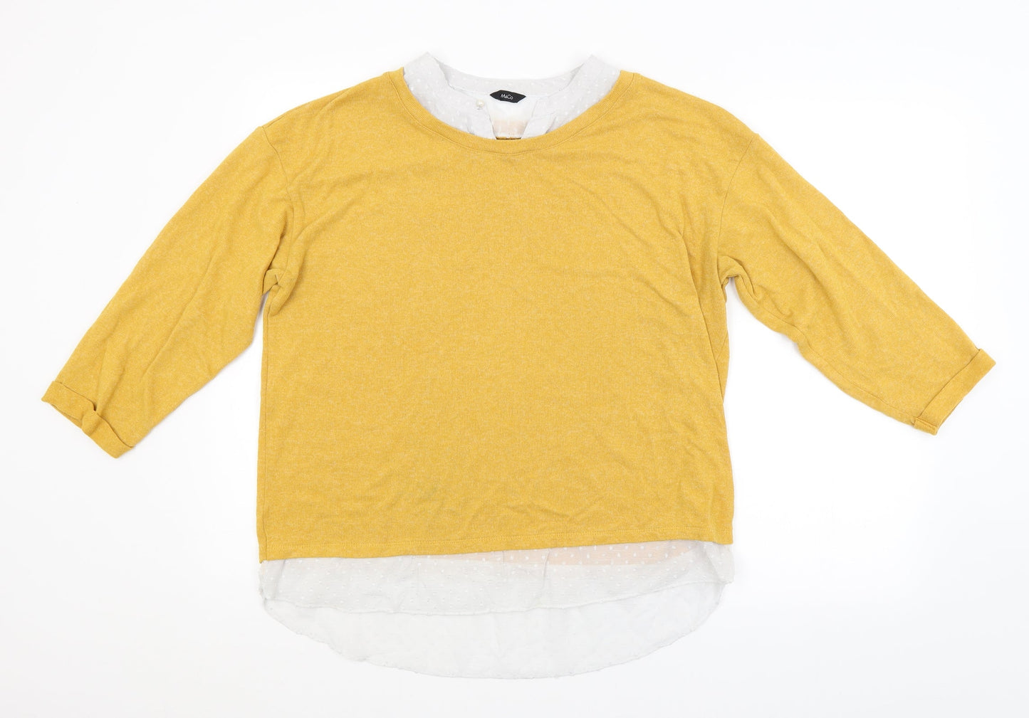 Womens UK Size  M&CO. Yellow Pullover Jumper
