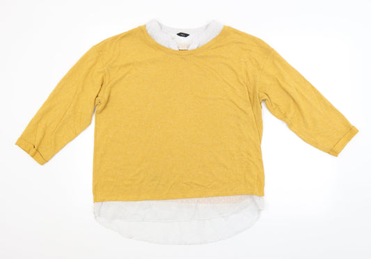 Womens UK Size  M&CO. Yellow Pullover Jumper