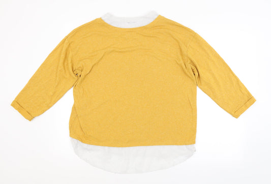 Womens UK Size  M&CO. Yellow Pullover Jumper